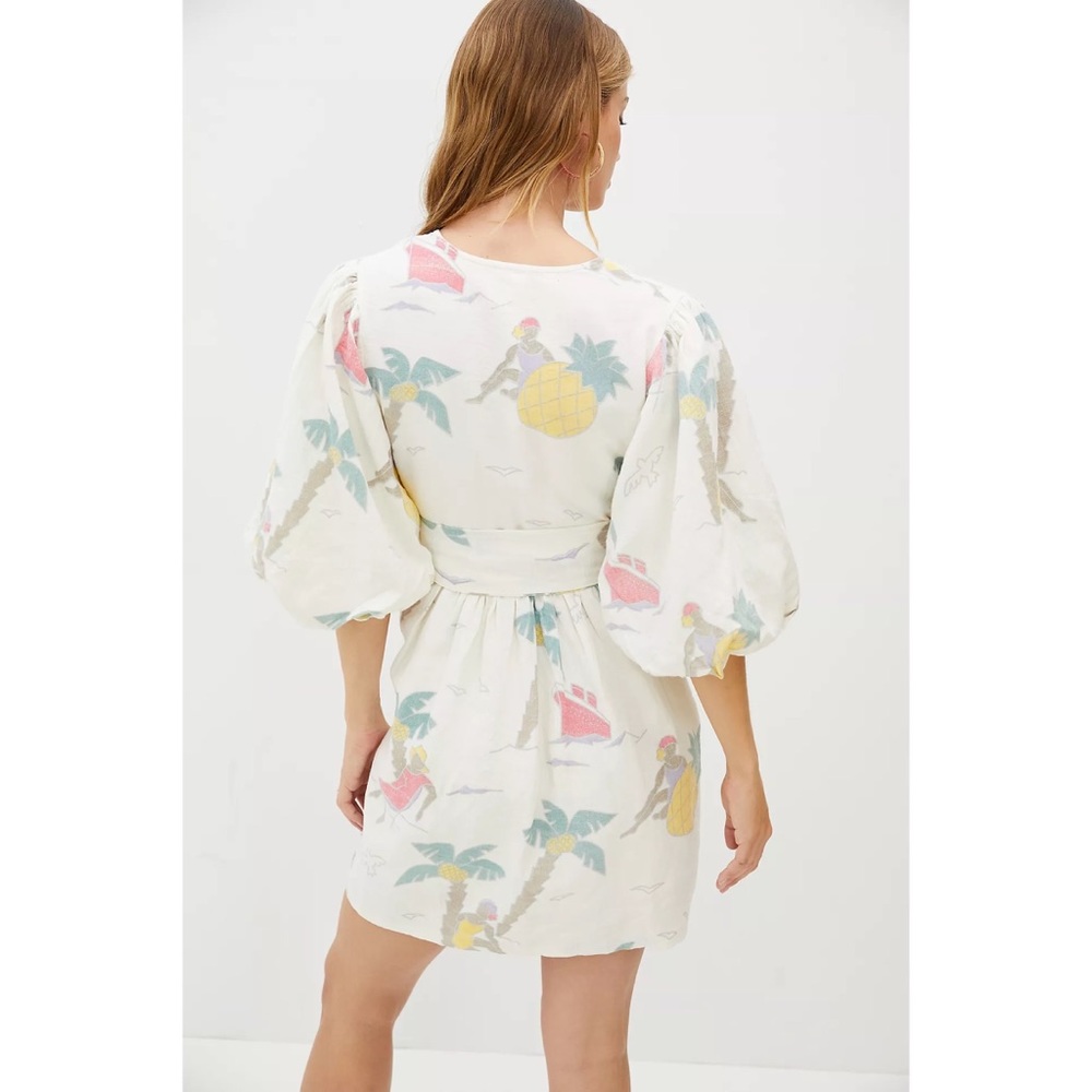 Anthropologie Palm Tree Linen Mini Dress x Place Nationale - Picture 5 of 8